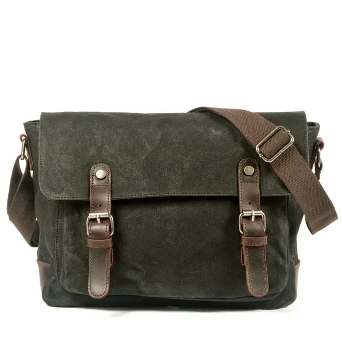 Vintage hommes en plein air décontracté sac à bandoulière toile unique épaule sac
