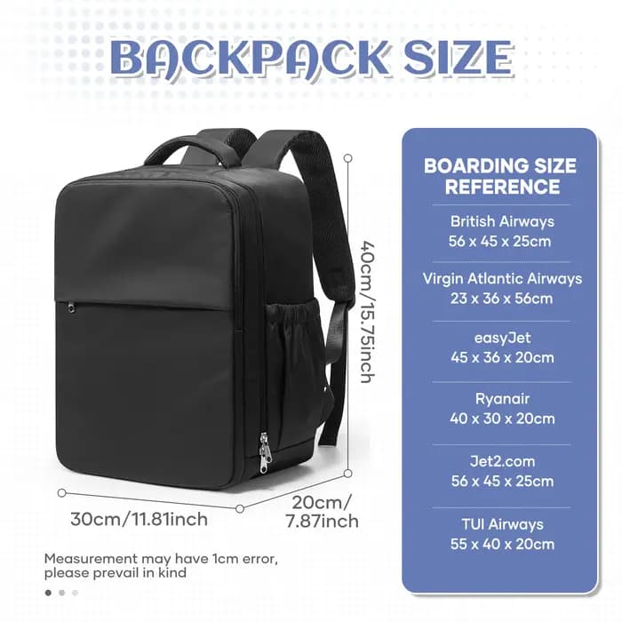 Sac à dos de voyage pour avion 40x30x20