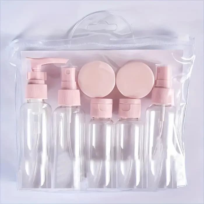 Kit de 7 flacons de voyage pour produits de toilette, conteneurs rechargeables anti-fuite, pots cosm