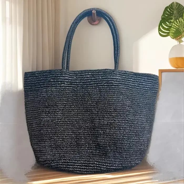 Nouveau Sac Fourre-tout Grande Capacité en Raphia Vert Fait Main 2026 – Sac de Plage en Paille Naturelle Tressé Designer pour Femme – Sac à Bandoulière Tendance