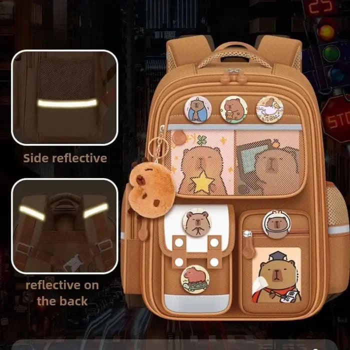 Capybara enfants sac à dos étanche étudiant cartable grande capacité soulager la charge sac d'école sac à dos orthopédique sac de livre