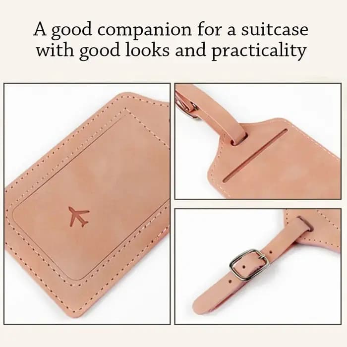 Étiquette de bagage en cuir tendance avec papier de signature