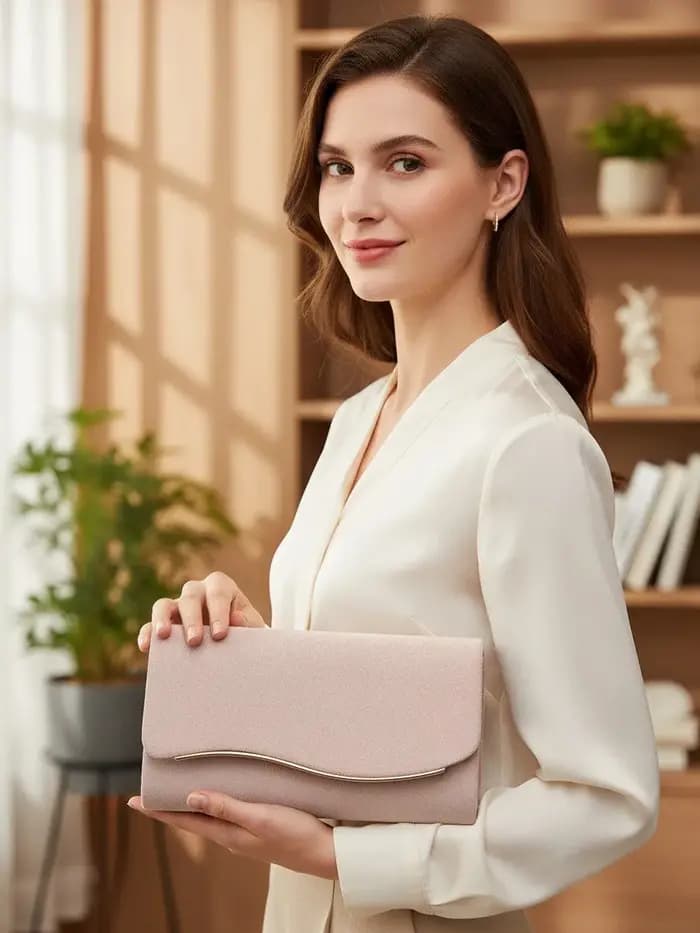 Nouvelle pochette de soirée en velours imitation daim avec chaîne décorative en métal