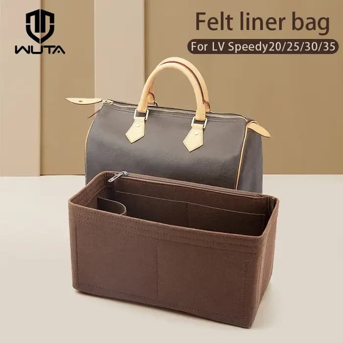 WUTA feutre insérer sac organisateur pour for LV Speedy 20 25 30 35 rabat sac à main sac intérieur maquillage voyage sac