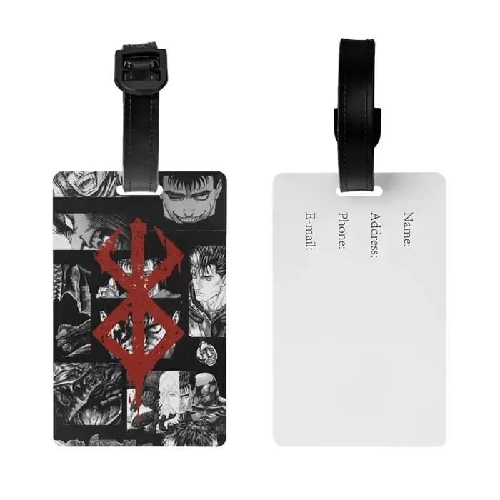 Étiquettes de bagage Guts, l'épéeur de Berserk, manga et anime japonais, accessoires de valise, étiquette d'identification pour bagages de voyage