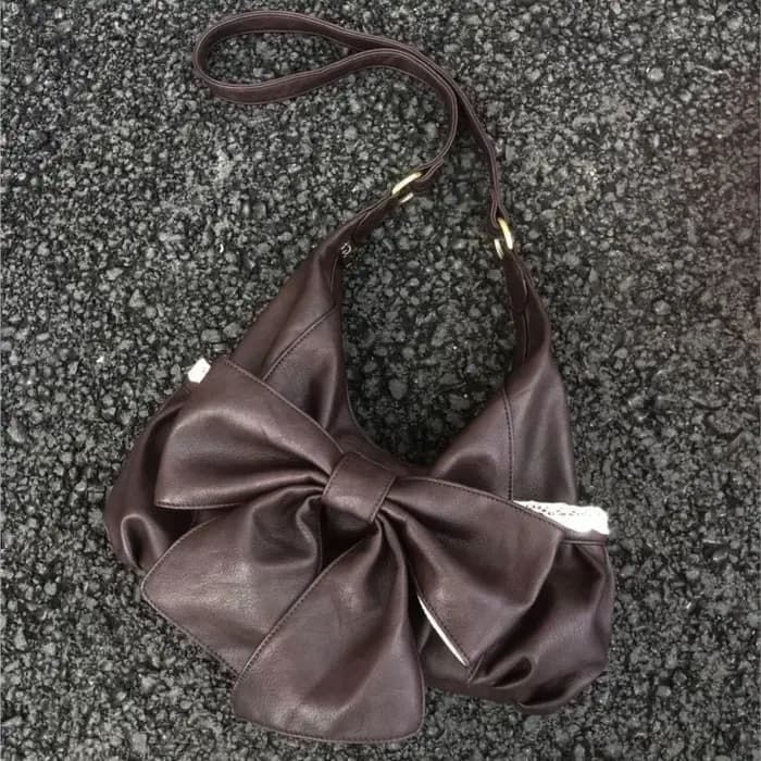 Sac fourre-tout coréen rétro en dentelle avec nœud pour femmes