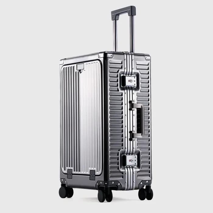 SUSHIMU bagage en alliage d'aluminium-magnésium de 20 pouces avec ouverture avant