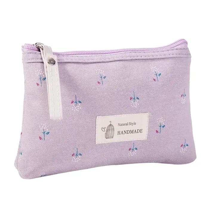 Sac à cosmétiques en toile souple imprimé à pois pour femmes