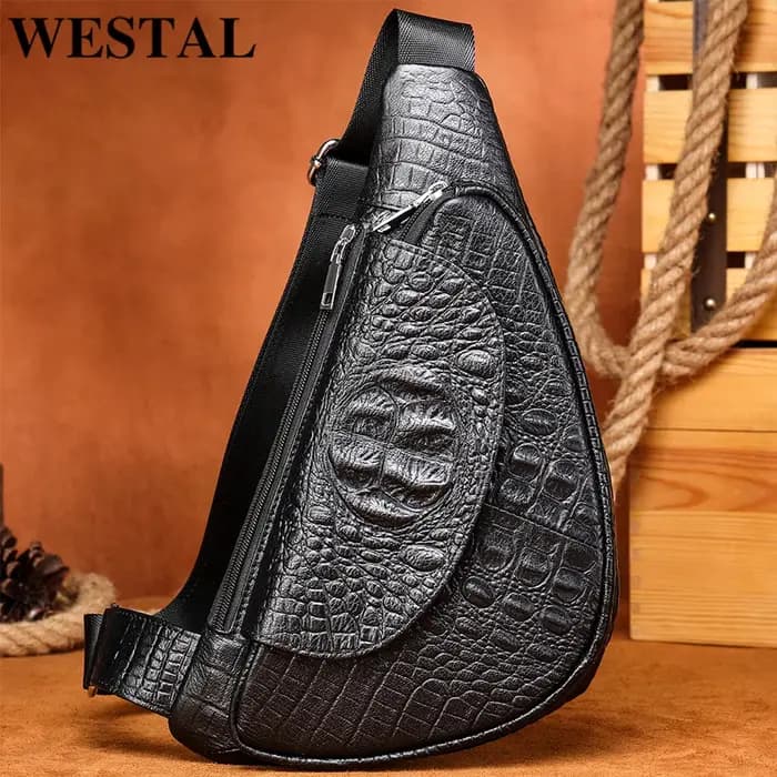 Sacs à bandoulière Croco Designer pour hommes