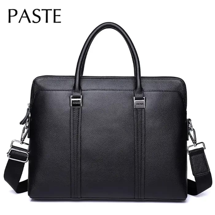 Sac messager en cuir de vachette naturel de grande capacité pour hommes