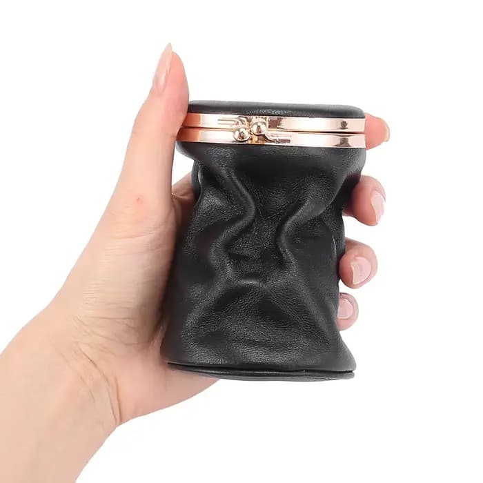 Mini sac à cosmétiques en cuir pour femmes
