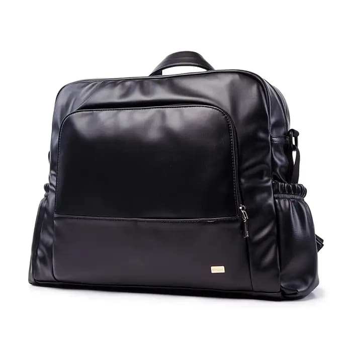 Soboba – sac à langer noir en cuir lisse