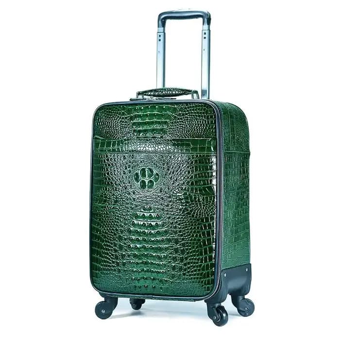 Valise de luxe en cuir gaufré de crocodile de 20 pouces – Bagage à main