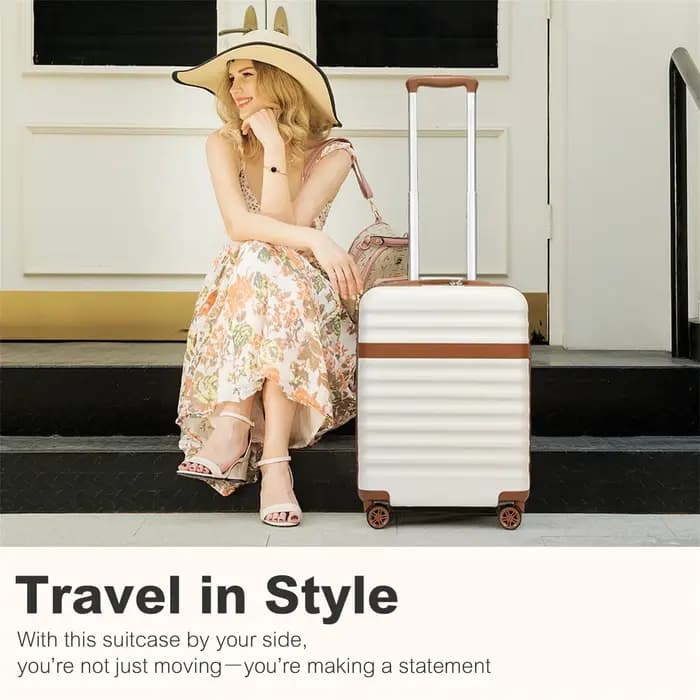Étui rigide KONO ABS + PC à 4 roues, bagage/valise à main avec chariot à verrouillage TSA (55/65/75