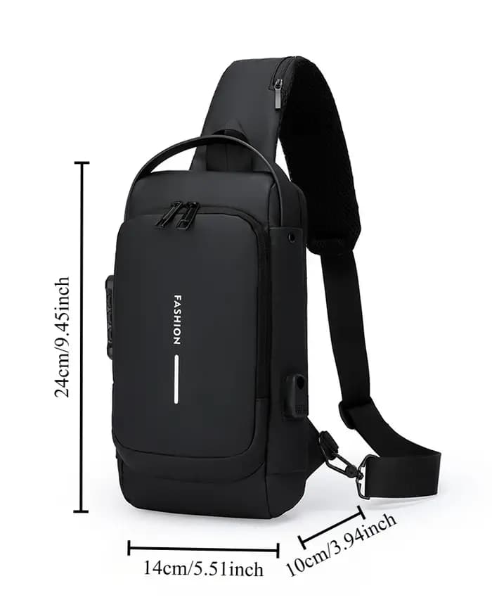 Sac de poitrine antivol avec mot de passe pour hommes