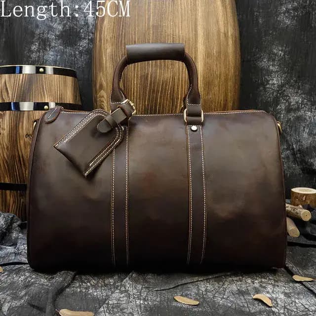 Luufan-Sac de voyage en cuir véritable pour homme, grande capacité, vintage, elin, cheval, homme, ba