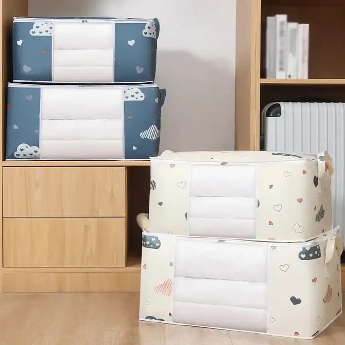 Grand sac de rangement pour vêtements et couettes avec fenêtre transparente