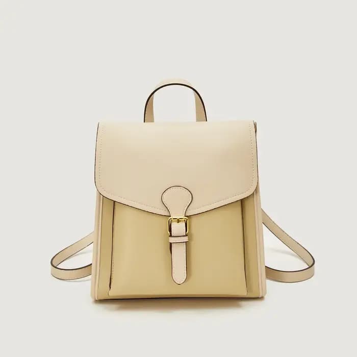 Sac à dos en cuir bicolore pour femme