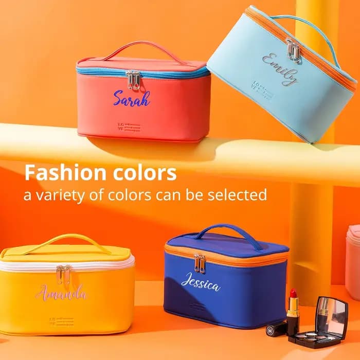 Trousse de Maquillage Personnalisée avec Nom Brodé