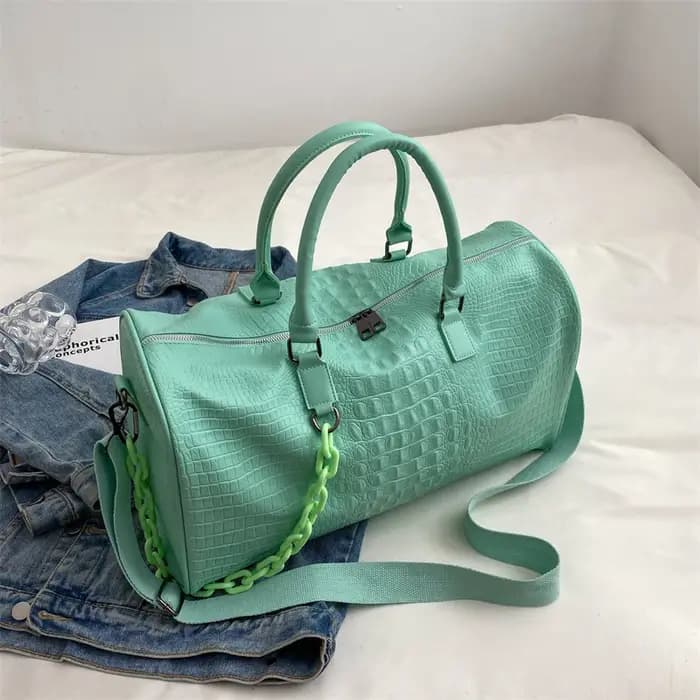 Sacs de voyage grande capacité en cuir PU motif crocodile