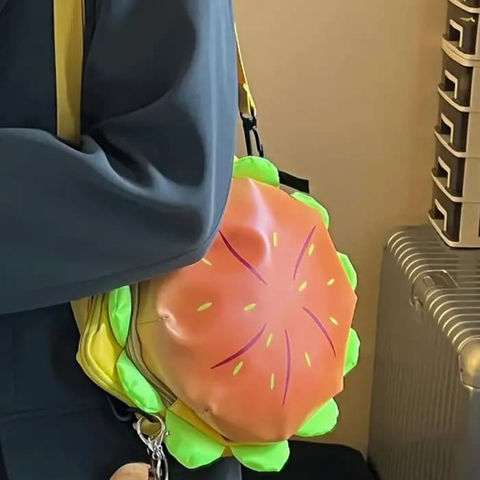 Sac à bandoulière Hamburger de dessin animé