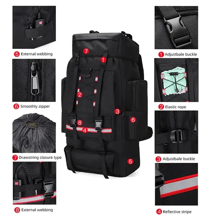 130L randonnée Camping sac à dos voyage grand sac à bagages hommes Trekking Sports de plein air Pack Molle