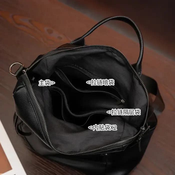 Sac à dos de marque en cuir véritable pour femmes