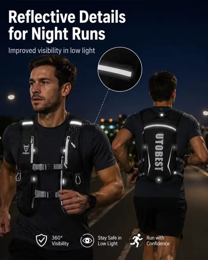 Sac à dos de course sur sentier avec glaçage d'hydratation ultra léger