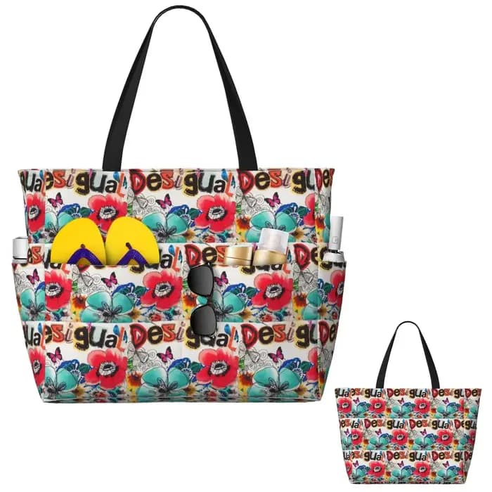 Desigual personnalisé sac fourre-tout de plage Sport Gym Yoga Duffle grand sac