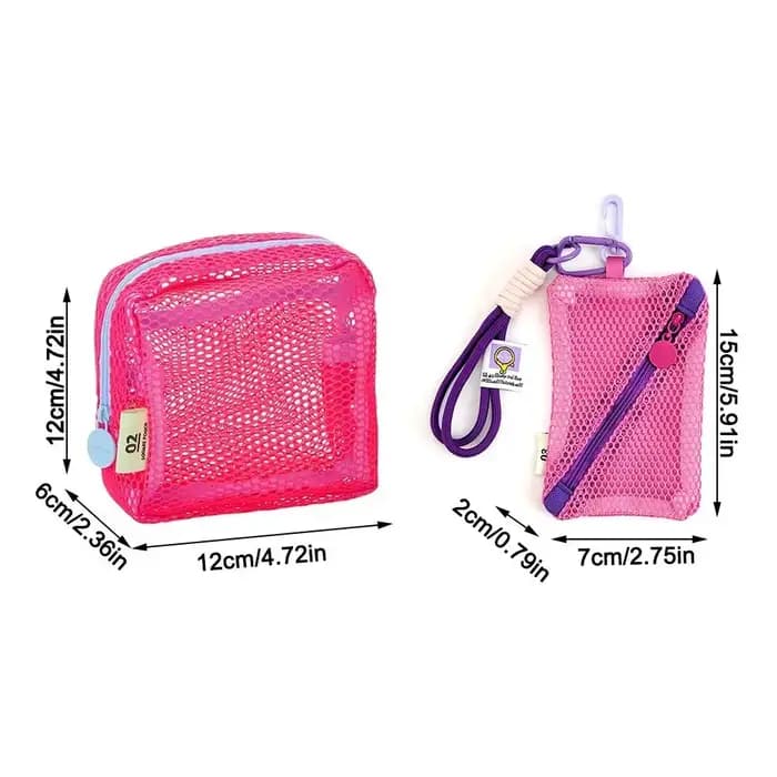 Sac à cosmétiques en maille carrée transparente