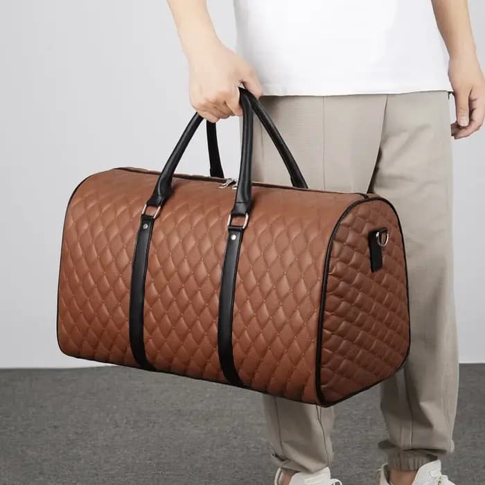 Fourre-tout de voyage affaires grande capacité sac à main salle de sport Fitness homme en cuir PU Lingge bagage