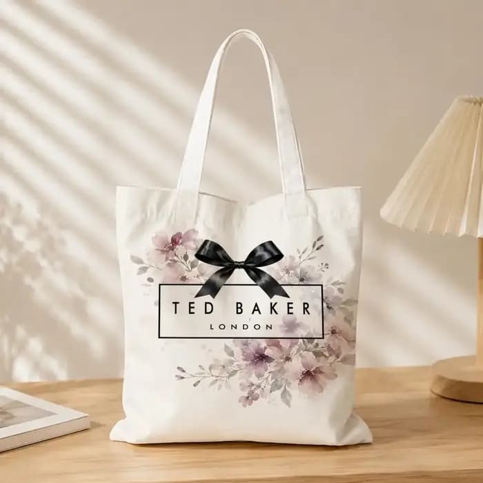 Sacs de rangement de la marque de mode T-Ted B-Baker, sac en toile, adapté au travail, à l'école et aux trajets quotidiens, sac de courses réutilisable.