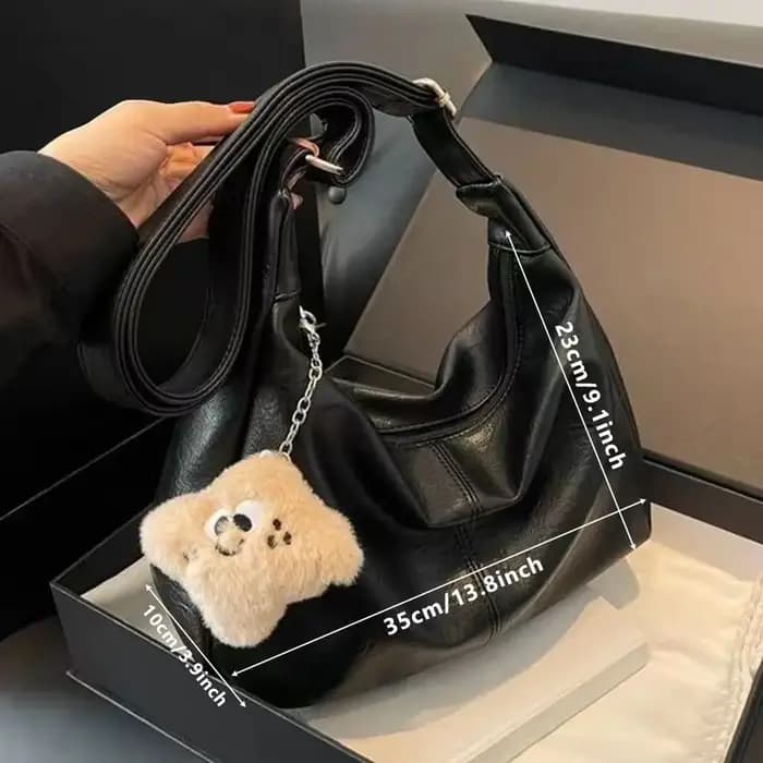 Sac à bandoulière ample en cuir PU pour femmes