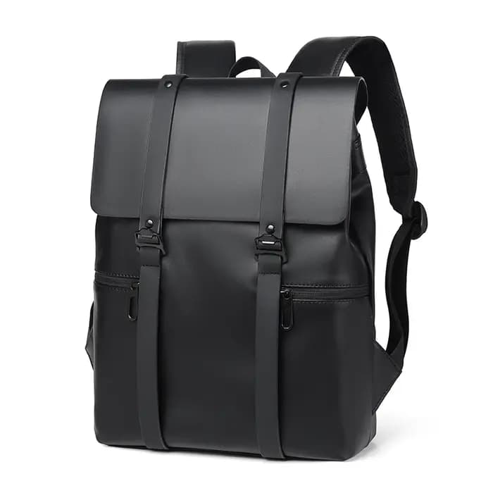 Sac à dos en cuir noir pour hommes