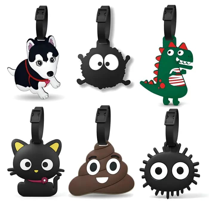 Étiquette de bagage portable motif animaux mignons (chat