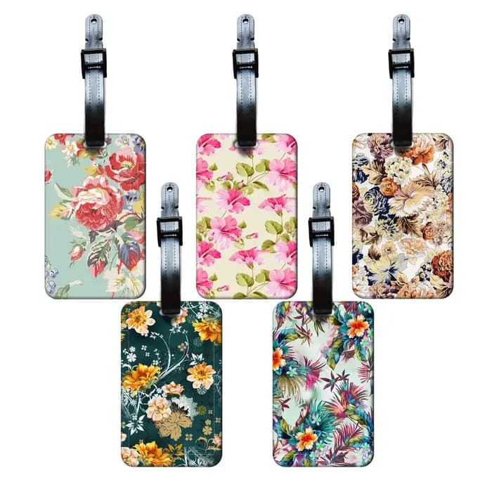 Étiquette de bagage à motifs floraux élégants pour femme
