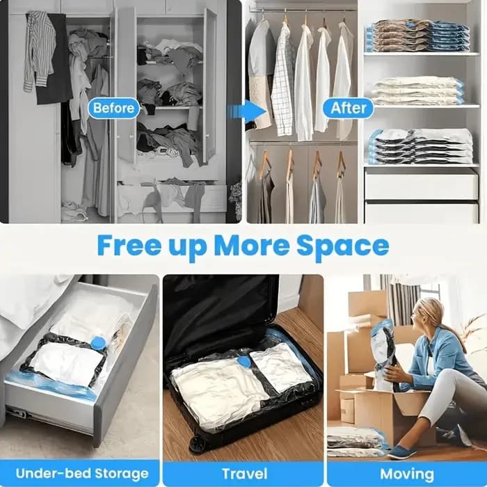 Ensemble de sacs de rangement de voyage, pour les voyages d'affaires, les voyages, les dortoirs, permet de gagner de la place, sac de rangement sous vide pour l'organisation de la maison