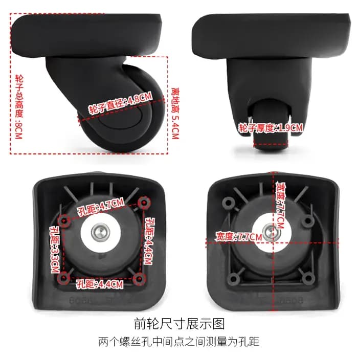 Roues souples de remplacement pour valise BW006 W001 8066, roues de bagage pour sac trolley en tissu