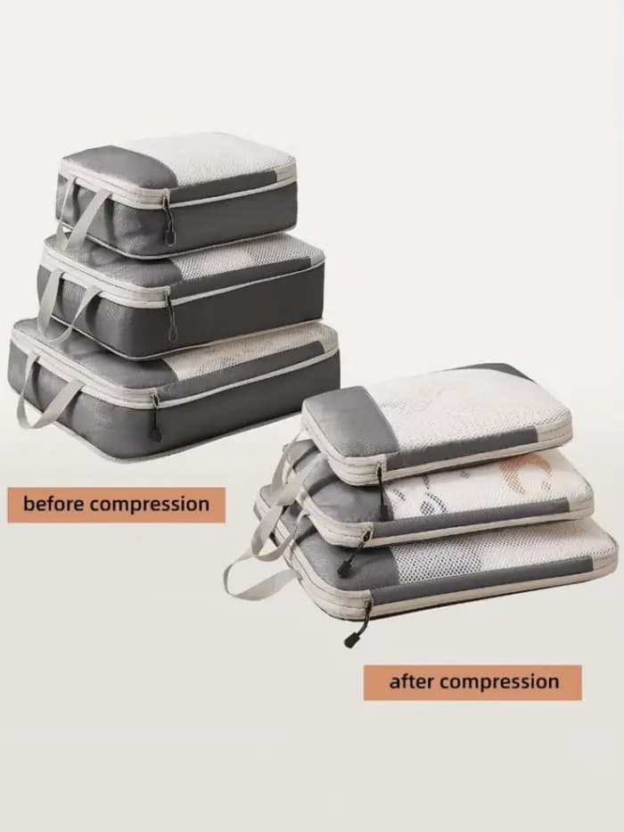 Ensemble de 3 sacs de rangement de voyage compressibles