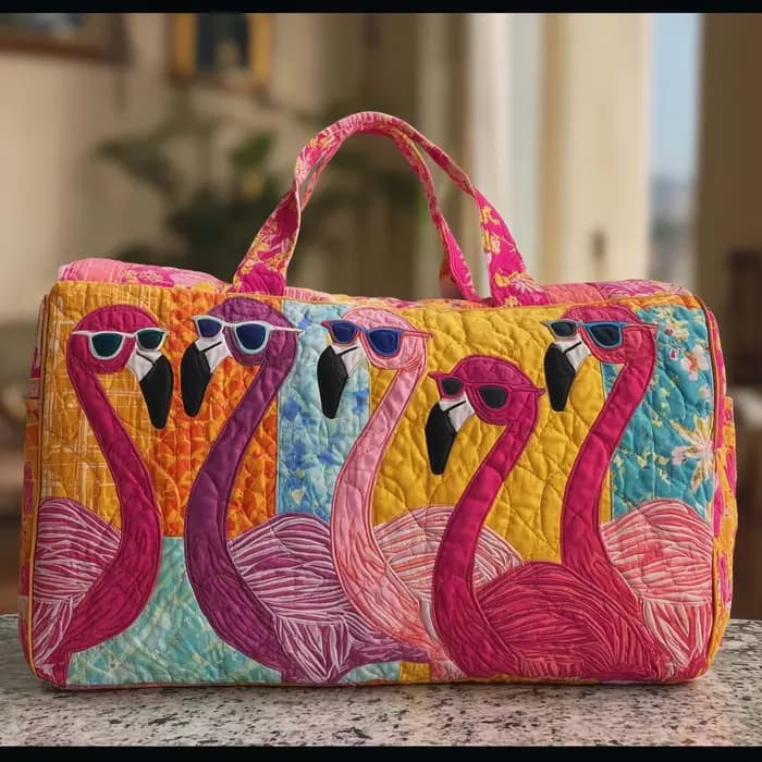 Sac de voyage matelassé 3D imprimé animal ours flamant rose paon lama lion art bohème pour hommes femmes week-end plage