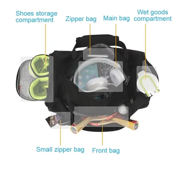 Sac de voyage avec compartiment à chaussures indépendant