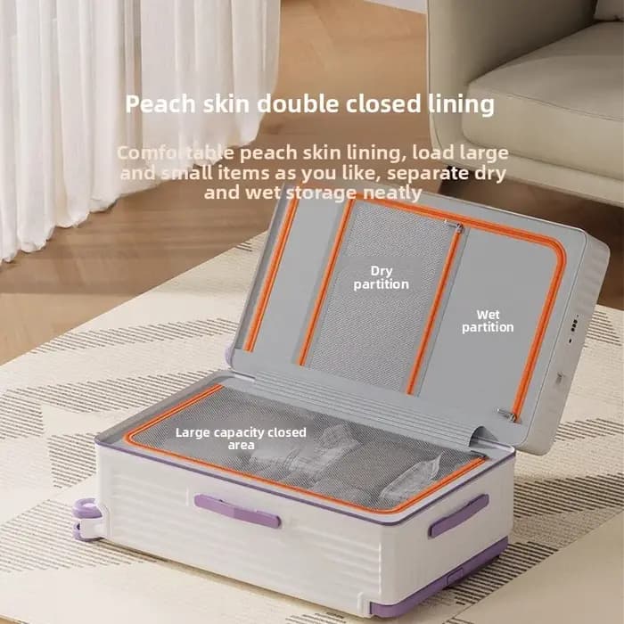 Valise unisexe grande capacité 20 pouces, durable, modèle 2025, poignée large, ouverture frontale, serrure à code, valises à roulettes