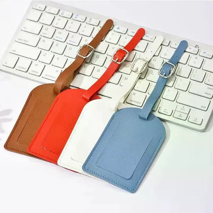 Étiquette de bagage en cuir PU pour valise, porte-nom et adresse, accessoire de voyage pour femmes et hommes