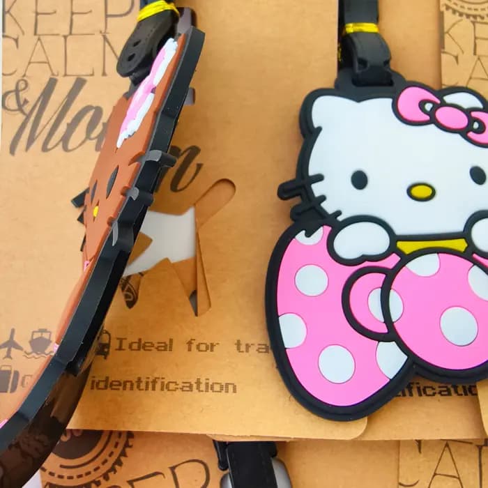 Étiquette de bagage chat mignon pour filles