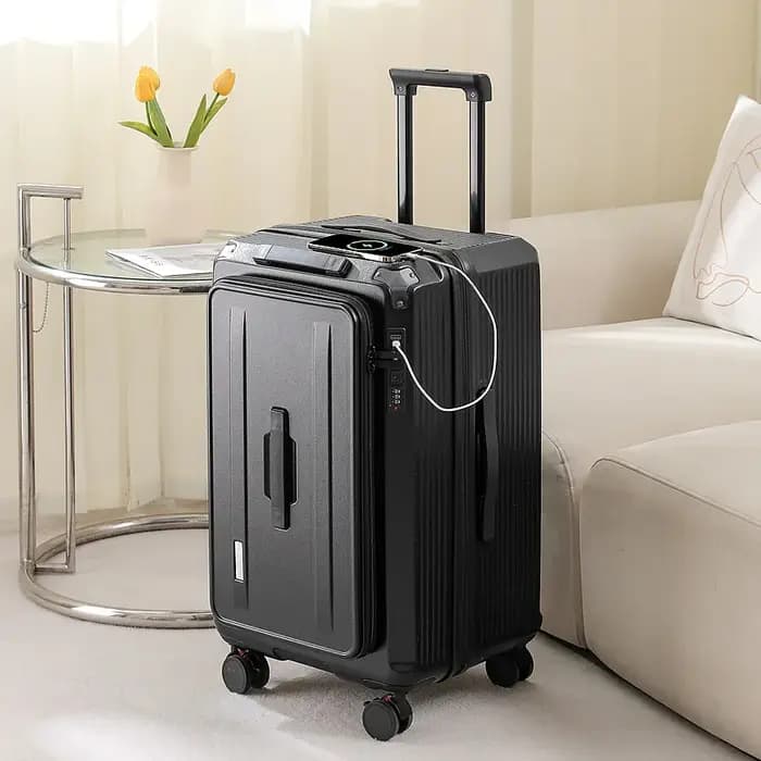 Valise extensible à ouverture latérale de 32/34 pouces, nouveau bagage de grande capacité 2025, 24 pouces avec frein, boîtier de chariot à cinq roues