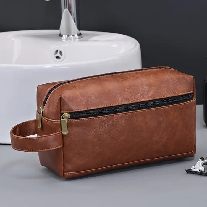 Sac à cosmétiques en cuir pour hommes