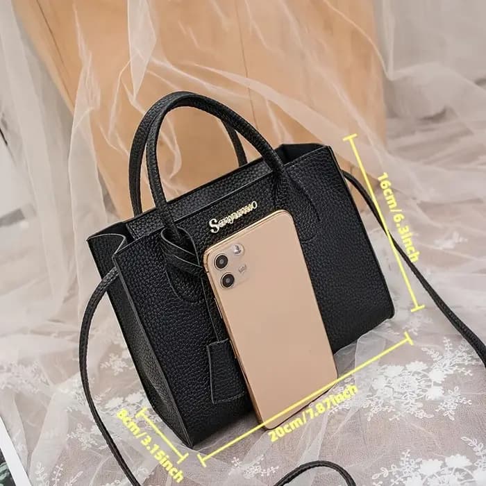 Sac à main élégant à carreaux pour femme avec bandoulière amovible — Sac