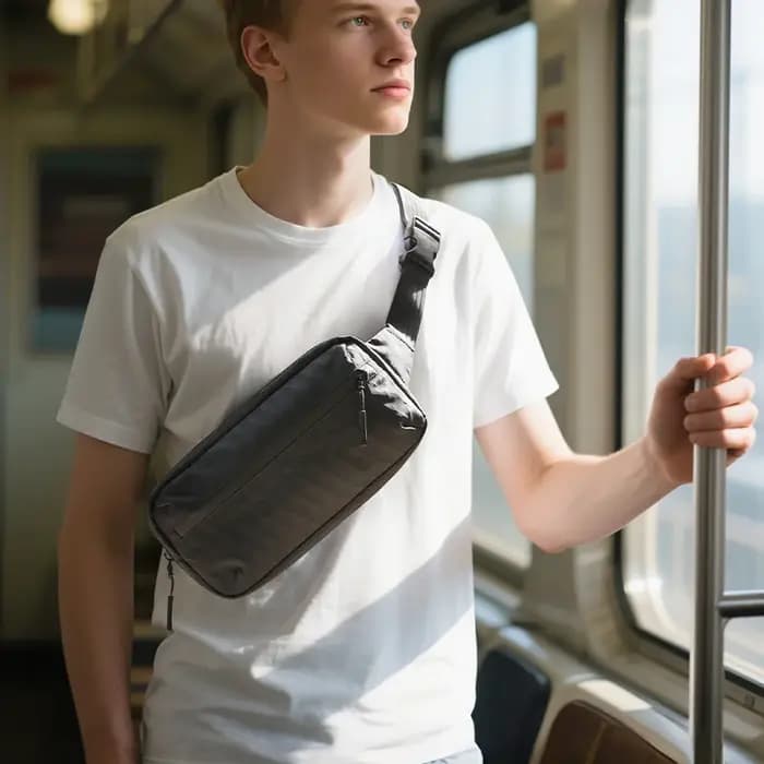 Heroic Knight Petit sac à bandoulière pour hommes léger imperméable x-pau tissu poitrine sac