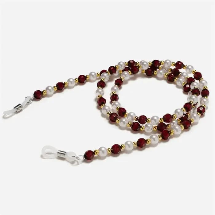 Mode perles de cristal lunettes collier