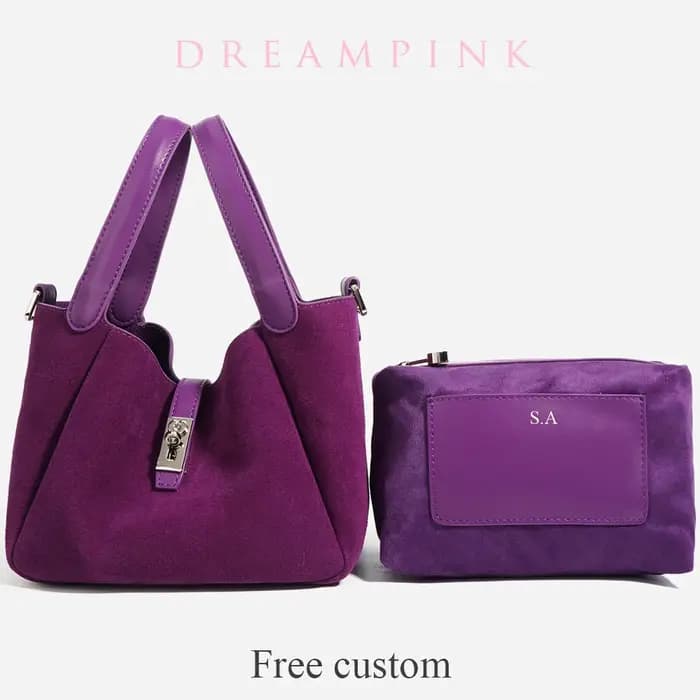 Sac à main personnalisé en cuir suédé pour femme